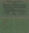 Deutschland - Nebengebiete Deutsches Reich: Militärgeld, Kiel, Reichsmarine Ostseebereich: Gutschein über 20 Milliarden Mark 27. Oktober 1923 in leich...