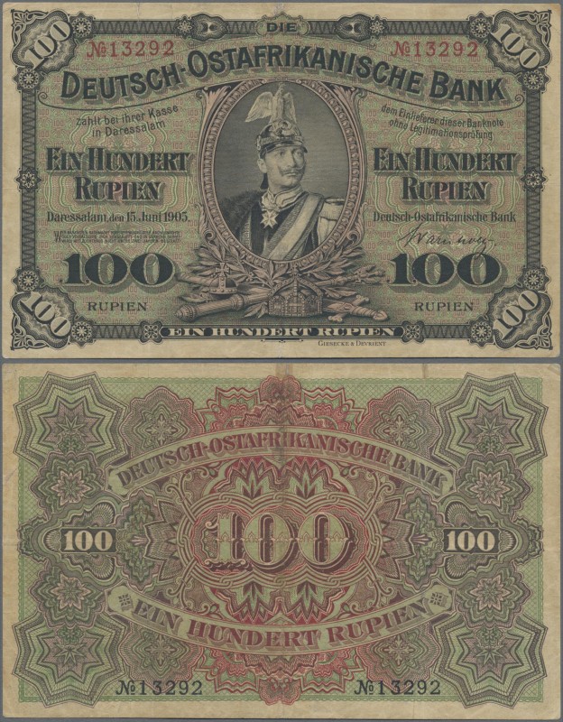 Deutschland - Kolonien: Deutsch-Ostafrikanische Bank 100 Rupien 1905, Ro.903b, k...