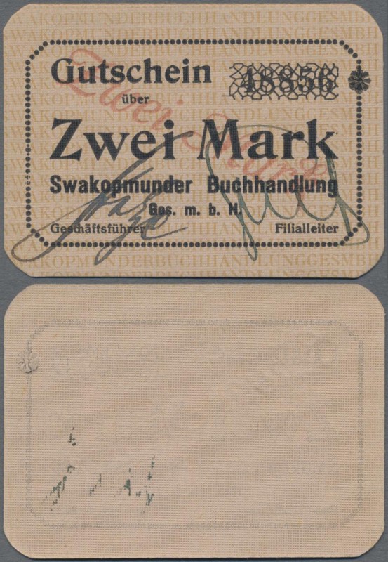 Deutschland - Kolonien: Deutsch-Südwestafrika, Swakopmunder Buchhandlung, 2 Mark...