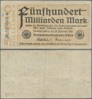 Deutschland - Reichsbahn: Frankfurt (Oder), RBD Osten, 500 Milliarden Mark 1923, Müller-Geiger-Grabowski 009.6bF, Erhaltung: III. Selten!
 [taxed und...