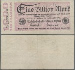 Deutschland - Reichsbahn: Frankfurt (Oder), RBD Osten, 1 Billion Mark 1923, Müller-Geiger-Grabowski 009.7c, Erhaltung: III. Selten!
 [taxed under mar...