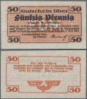 Deutschland - Reichsbahn: Mainz, Eisenbahndirektion, 50 Pfennig (Neue Währung) 16.6.1948 ohne KN, Müller-Geiger-Grabowski 016.2, Erhaltung: III+ (Nade...