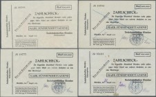 Deutschland - Reichsbahn: München, RBD - Rechnungsbüro, Lot mit 4 Zahlschecks zu 500.000 Mark, dabei einmal mit Datum 23.8.1923 und Wz., zweimal mit D...