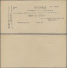 Deutschland - Reichsbahn: Nürnberg, RBD – Rechnungsbüro, Zahlscheck über 1 Million Mark vom August 1923, MGG 156.3a, Erhaltung: II/II-.
 [taxed under...
