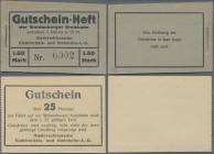 Deutschland - Reichsbahn: Waldenburg, Niederschlesische Elektricitäts- und Kleinbahn A.-G., 25 Pfennig o.D. und Gutschein-Heft mit 4 Scheinen zu 25 Pf...