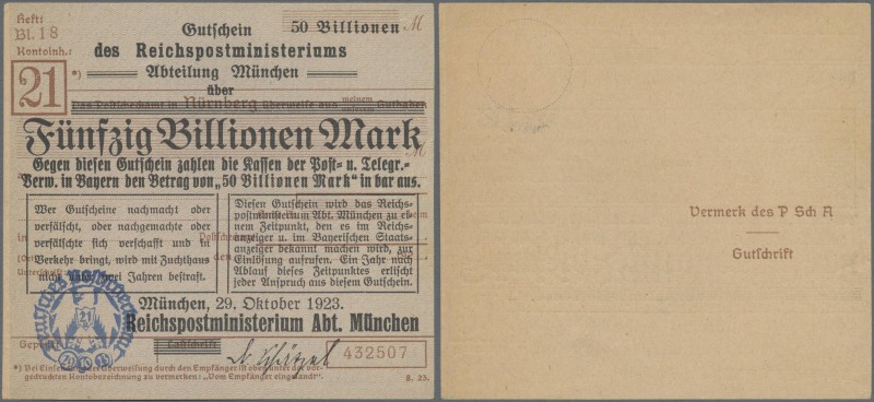 Deutschland - Reichsbahn: München, Reichspostministerium, überdrucktes Formular ...