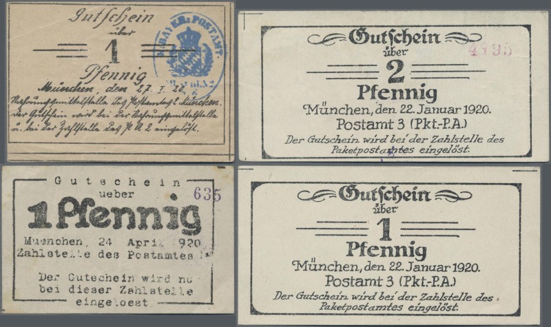 Deutschland - Reichsbahn: München, Postamt Zahlstelle, Lot mit 14 Gutscheinen zu...