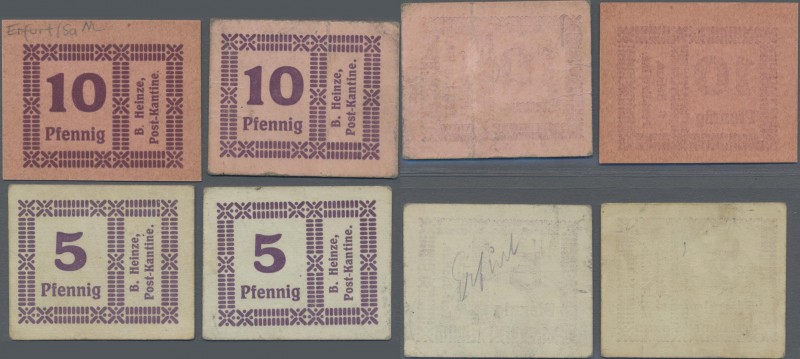 Deutschland - Reichsbahn: Erfurt, Reichspost, B. Heinze – Postkantine, 2x 5 und ...