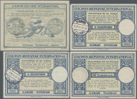 Deutschland - Reichsbahn: Lot mit 5 Antwortscheinen für das Ausland (Coupon-Reponse International) zu 25, 30 und 3x 35 Pfennig mit diversen Poststempe...