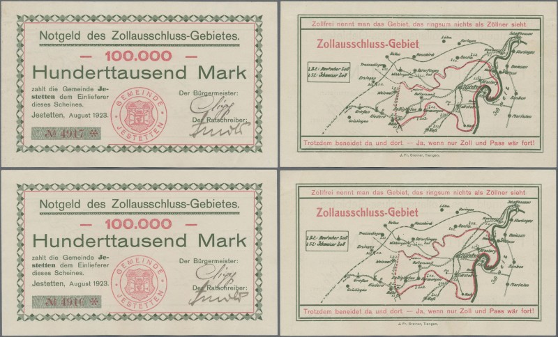 Deutschland - Notgeld - Baden: Jestetten, Gemeinde, 100 Tsd. Mark, August 1923, ...