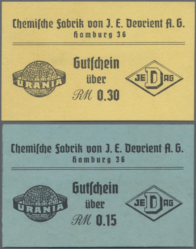 Deutschland - Notgeld - Hamburg: Hamburg, Lot 2 Gutscheine der Chemische Fabrik ...