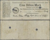 Deutschland - Notgeld - Hessen: Unterwesterwaldkreis, Kreisausschuss in Montabaur, 1 Billion Mark, 10.10.1923, Serie D, Nennwert bei Keller nicht aufg...