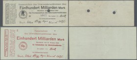 Deutschland - Notgeld - Hessen: Unterwesterwaldkreis, Kreisausschuss in Montabaur, 100 Mrd. Mark, 10.10.1923, Druck rot, Reihe E (nicht bei Keller), u...