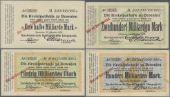 Deutschland - Notgeld - Niedersachsen: Bevensen, Handelsverein, Schecks auf Kreissparkasse, ½, 5, 20, 50, 100 und 200 Mrd. Mark, 25. Oktober 1923, all...