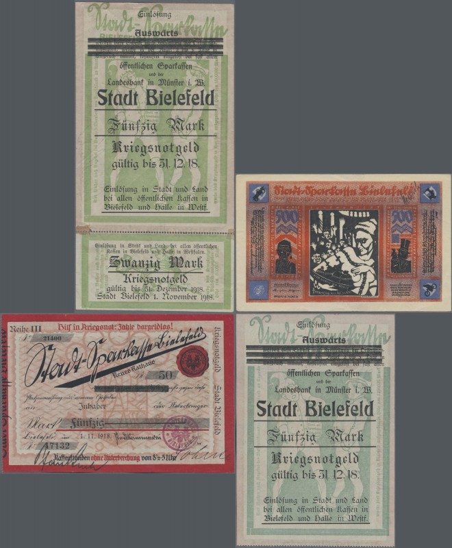 Deutschland - Notgeld - Westfalen: Bielefeld, Stadt, 2 x 20 Mark, 1.11. - 31.12....