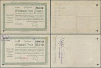 Deutschland - Notgeld - Württemberg: Stuttgart, Schwäb. Hüttenwerke GmbH, 1000 Mark, 15.10.1922, Reihe A, Erh. III, dito, 27.10.1922, Reihe C, beide E...