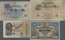 Deutschland - Deutsches Reich bis 1945: Lot mit mehr als 160 Banknotes Kiaserreich, Infaltion und Länderbanken, dabei u.a. 100 Mark 1898 (Ro.17, F), 1...