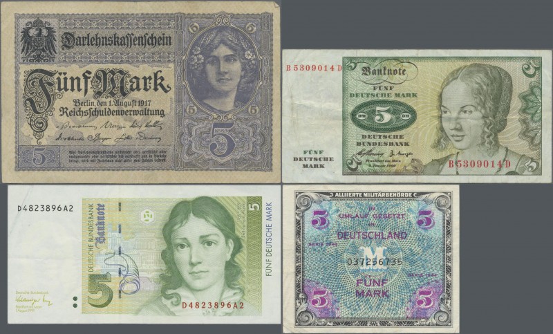 Deutschland - Deutsches Reich bis 1945: Lot 10 Banknoten, dabei u. A. 100 Mark 1...