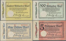 Deutschland - Reichsbahn: Cassel, RBD, riesiges Lot mit 65 Banknoten von 500.000 Mark bis 5 Billionen Mark 1923 mit verschiedenen Varianten, MGG 004.1...