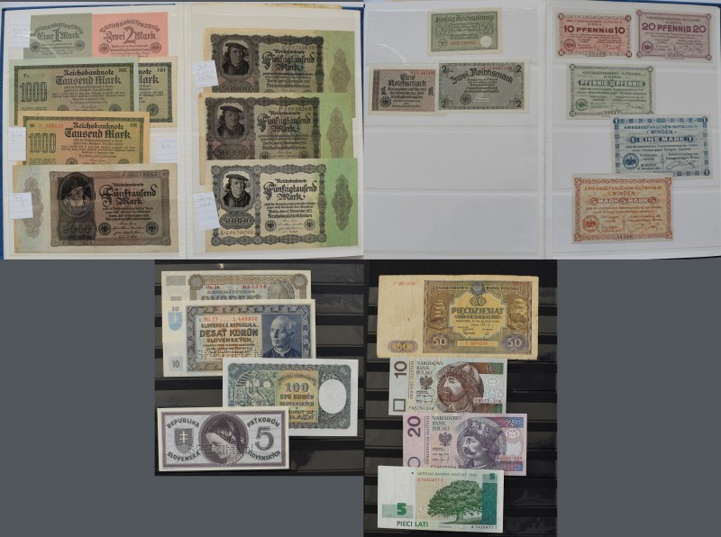 Deutschland - Sonstige: 2 Alben mit Banknoten Deutschland ab Ro. 22 (ca. 1904) b...