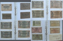 Deutschland - Notgeld - Sachsen: Dresden, Sammlung von knapp 100 Notgeldscheinen, 15 Wertpapieren und weiteren Belegen sauber im Album, dabei auch etl...