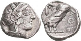 Attika: AR-Tetradrachme, ca. 479-404 v. Chr., Athen, 16,26 g. Athenakopf nach rechts/Eule. Prüfhieb, kl. Schrötlingsfehler, sehr schön.
 [differenzbe...
