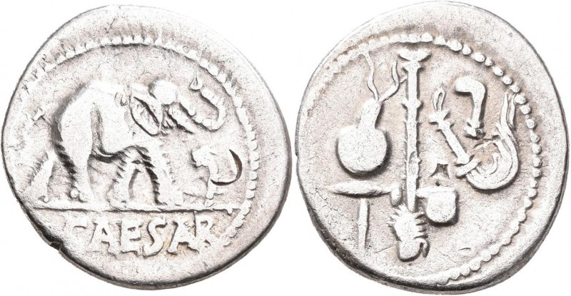 Gaius Iulius Caesar (49/48 v.Chr.): Denar, mobile Feldmünzstätte Caesars 49 - 48...