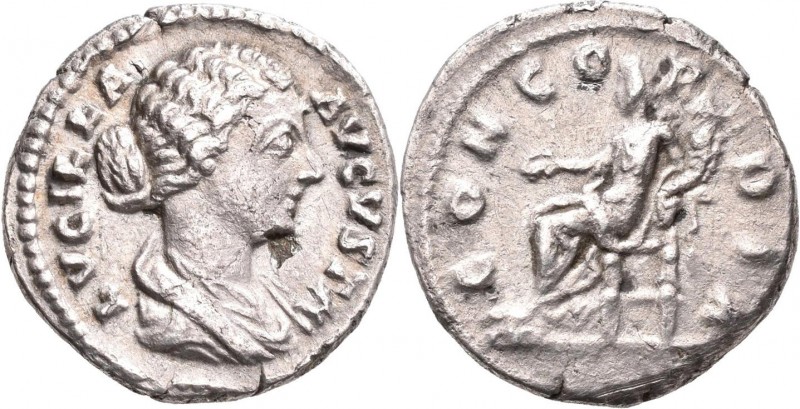 Lucilla (+ 182 n.Chr.): Denar, Rom, 163-164. Drapierte Büste nach rechts, LVCILL...