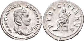 Otacilia Severa (+ 249 n.Chr.): Antoninian, Rom, 245. Drapierte Büste mit Diadem auf Mondsichel nach rechts, MARCIA OTACIL SEVERA AVG / Verschleierte ...