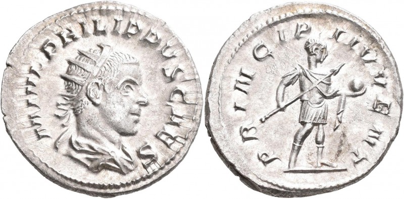 Philippus II. (244 - 247 - 249): Antoninian, Rom, 245-246. Drapierte Büste recht...