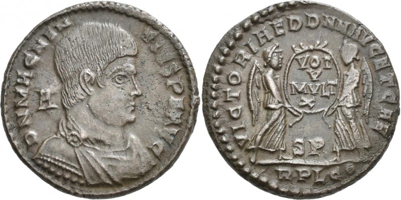 Magnentius (350 - 353): Follis / Maiorina / Centenionalis. Drapierte Büste nach ...