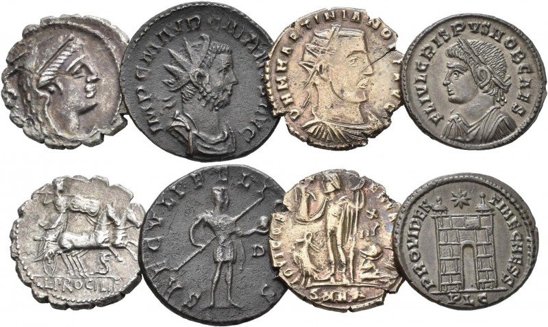 Römische Kaiserzeit: Kleines Lot 4 Münzen (Follis/Nummus/Denar), dabei: Denar de...