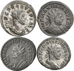 Römische Kaiserzeit: Kleines Lot 4 Antoniniane 3. Jhd., dabei: Probus (RIC 119), Diocletianus (Jupiter, Titel AUGG !!, vgl. RIC 41) und Maximianus (Bü...