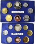 China - Volksrepublik: Kursmünzensatz 1984 PP, 7 Münzen plus Medaille (Jahr der Ratte), KM# PS12 (mit KM 1-3, 15-18) in original Verpackung der Shangh...
