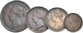 Kanada: Nova Scotia: Kleines Lot 4 Token aus Nova Scotia 1840-1861. 2 x Half Penny und 2 x 1 Penny. Sehr schön - vorzüglich.
 [differenzbesteuert]