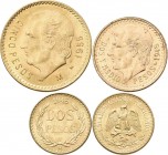 Mexiko: Lot 3 Goldmünzen: 1 x 2 Pesos 1945, 1 x 2½ Pesos 1945, 1 x 5 Pesos 1955. Überwiegend vorzüglich.
 [zzgl. 0 % MwSt.]