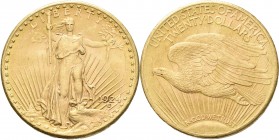 Vereinigte Staaten von Amerika: 20 Dollars 1924 (Double Eagle - Saint-Gaudens), KM# 131, Friedberg 185. 33,40 g, 900/1000 Gold. Stempelbruch in Libert...