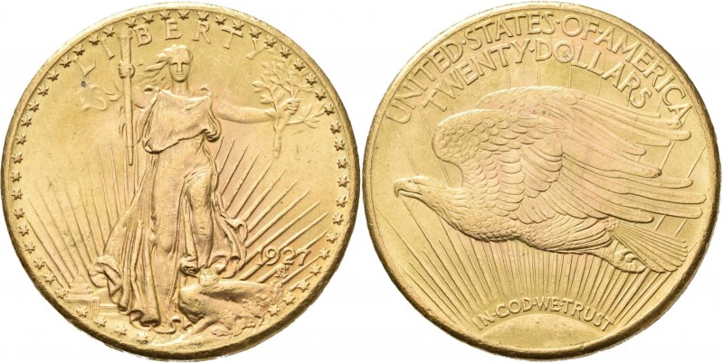 Vereinigte Staaten von Amerika: 20 Dollars 1927 (Double Eagle - Saint-Gaudens), ...
