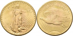 Vereinigte Staaten von Amerika: 20 Dollars 1927 (Double Eagle - Saint-Gaudens), KM# 131, Friedberg 185. 33,41 g, 900/1000 Gold. Kleine Randfehler, Kra...