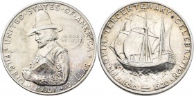 Vereinigte Staaten von Amerika: ½ Dollar 1920, Pilgrim Tercentenary, KM# 147.1, feine Kratzer, fast vorzüglich.
 [differenzbesteuert]