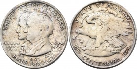 Vereinigte Staaten von Amerika: ½ Dollar 1921, Alabama Centennial, KM# 148.2, Kratzer, sehr schön.
 [differenzbesteuert]