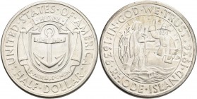 Vereinigte Staaten von Amerika: ½ Dollar 1936, Rhode Island Tercentenary, KM# 185, vorzüglich - stempelglanz.
 [differenzbesteuert]