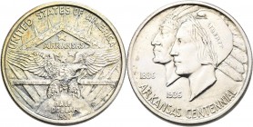 Vereinigte Staaten von Amerika: ½ Dollar 1937 S, Arkansas Centennial, KM# 168, Patina, feinste Kratzer, fast vorzüglich.
 [differenzbesteuert]