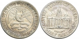 Vereinigte Staaten von Amerika: ½ Dollar 1946, Iowa Statehood Centennial, KM# 197, Patina, vorzüglich.
 [differenzbesteuert]
