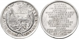 Altdeutschland und RDR bis 1800: Anhalt-Harzgerode, Wilhelm 1670-1709: Talerförmige Medaille 1693 von Eichler auf die Wiederaufnahme des Bergbaus in H...