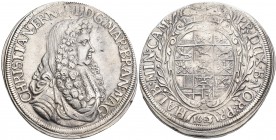 Altdeutschland und RDR bis 1800: Brandenburg-Bayreuth, Christian Ernst 1655-1712: Taler 1683 (Reichstaler, Jahreszahl aus 1680 geändert), Münzmeister ...
