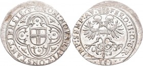 Altdeutschland und RDR bis 1800: Konstanz: 10 Kreuzer o.J. (um 1630) mit Titel Ferdinand II. Variante mit Zweig nach CONSTANTIENIS, Umschrift SEMP: AV...