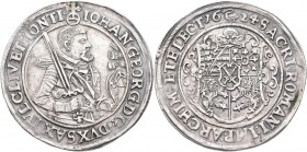 Altdeutschland und RDR bis 1800: Sachsen, Johann Georg I. (1611-) 1615-1656: ½ Taler 1624 Schwan - Dresden. Hüftbild rechts / Wappen. Clauss/Kahnt 178...