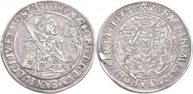 Altdeutschland und RDR bis 1800: Sachsen, Johann Georg I. (1611-) 1615-1656: ½ Taler 1629 HI - Dresden. Hüftbild rechts / Wappen. Clauss/Kahnt 180, Ko...