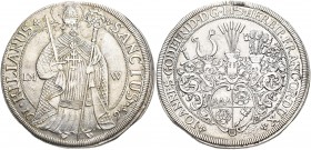 Altdeutschland und RDR bis 1800: Würzburg, Johann Gottfried II. von Guttenberg 1684-1698: Taler 1693 IM W Würzburg. St. Kilian mit Schwert und Krummst...
